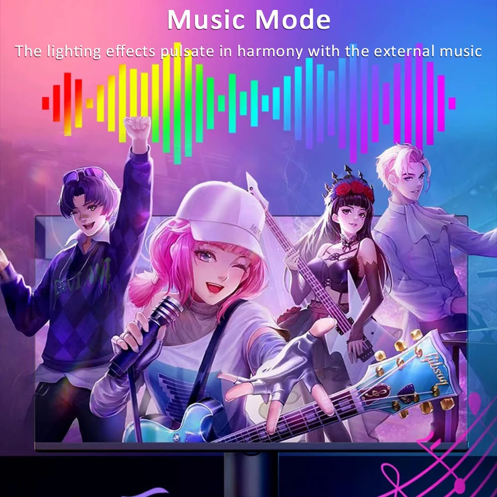 USB Computer Sync Light Strip PC Strip Lights 24 27 32 34 Inch Monitor RGB Screen LED Backlight for Gaming Room Atmosphere Decor