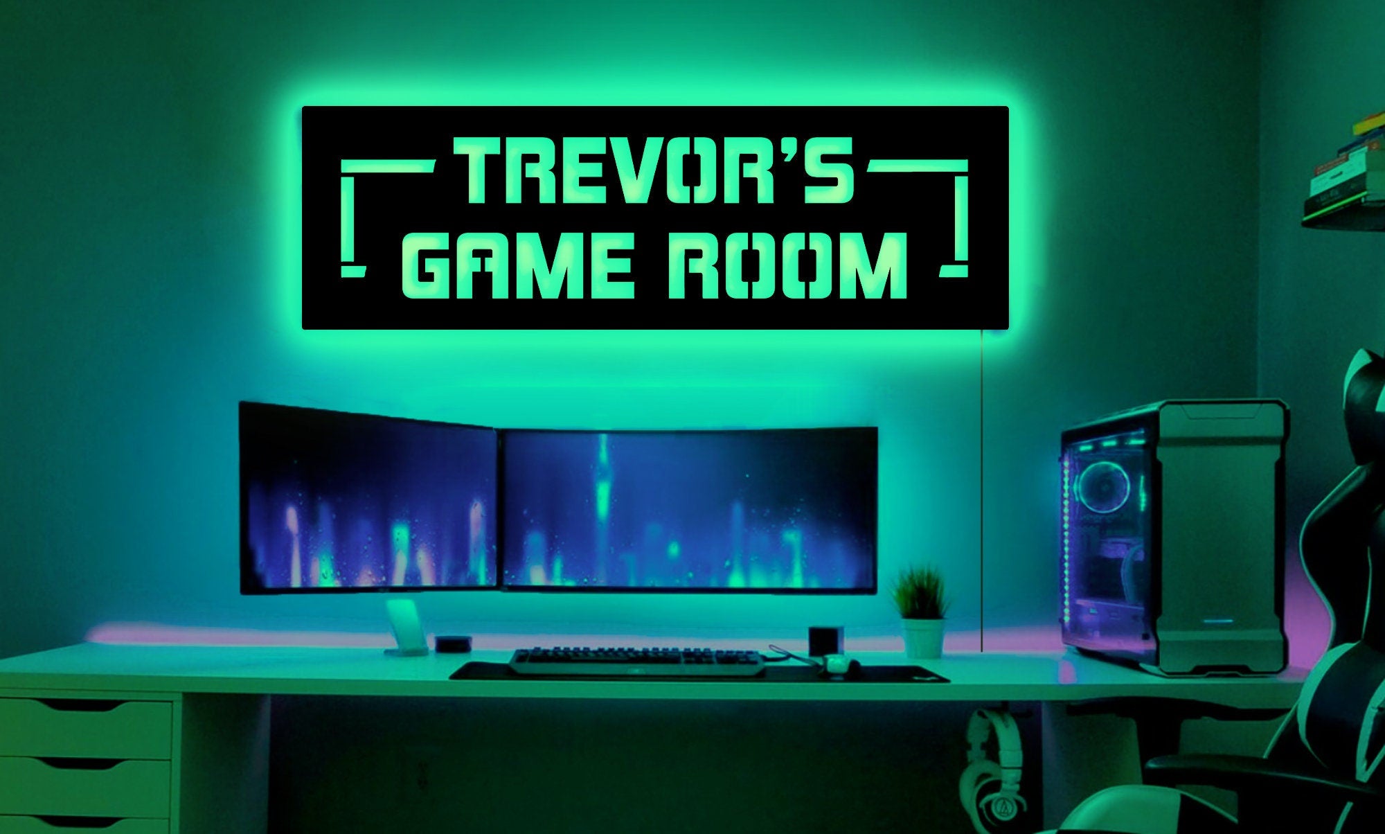 Custom Boys Name Neon Led Wall Panel Decor,Game Room Led Decor,Gamer Room Neon Light,Boys Led Sign,Led Lights for Gaming Room,Birthday Gifts