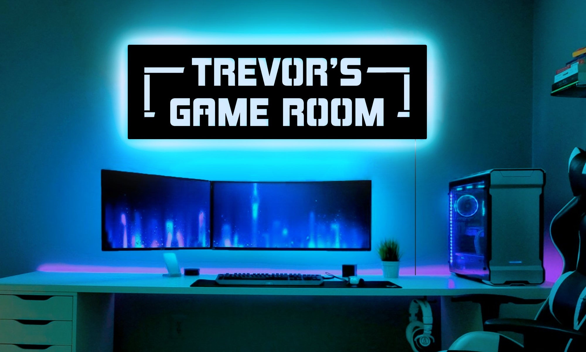 Custom Boys Name Neon Led Wall Panel Decor,Game Room Led Decor,Gamer Room Neon Light,Boys Led Sign,Led Lights for Gaming Room,Birthday Gifts